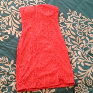 Strapless dress coral color never worn