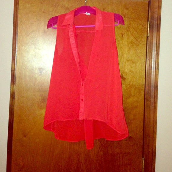 Sheer Red Tank Top