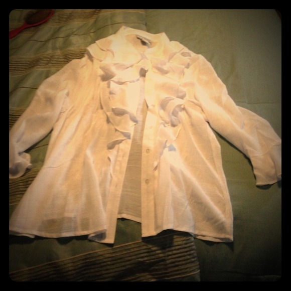 White ruffle shirt SOLD