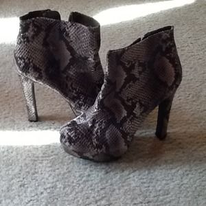 Snakeskin booties