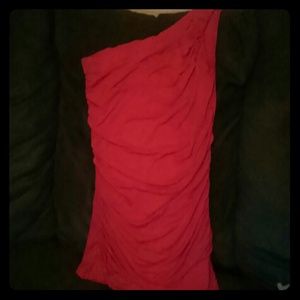 Hot pink sexy one shoulder