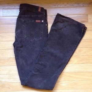 7 For all Mankind Bootcut Dark Brown Corduroy