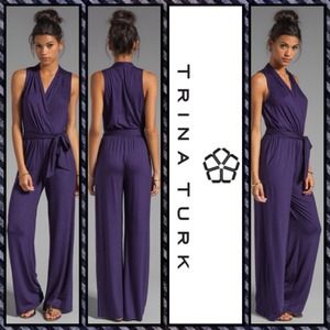 Trina Turk New Purple Marianela Jumpsuit Size 2