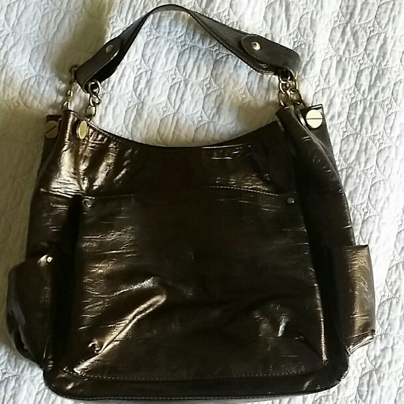 Dark bronze brass hardware purse