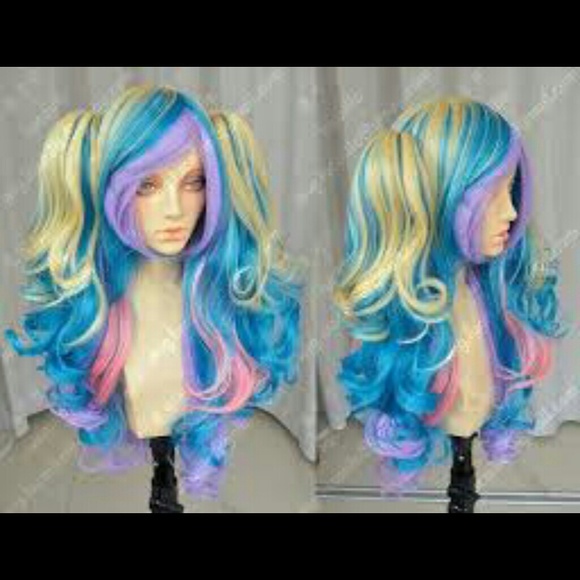 Multi colored cosplay wig