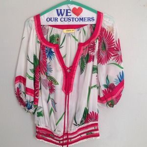 BEAUTIFUL BEBE floral top. Size xxs. tropical top