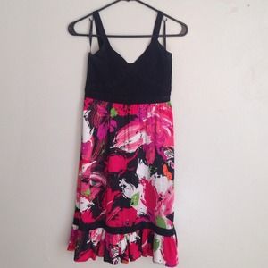 BEAUTIFUL BEBE black and color splash dress Size M