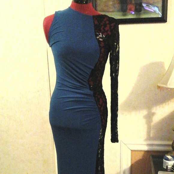 PROM SEASON… Blue side lace, one lace sleeve dress.. transform this dress!!
