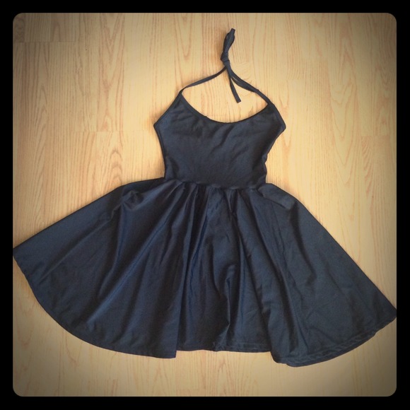 American Apparel Dresses & Skirts - Black Nylon Tricot Figure Skater Dress