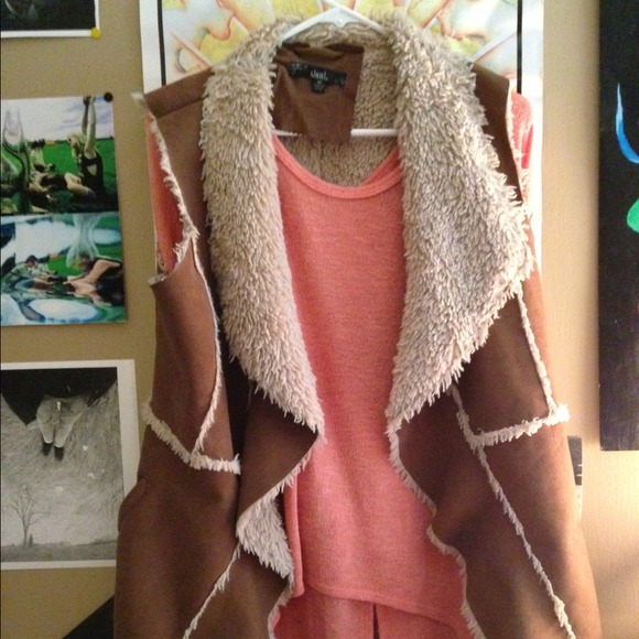 Faux shearling vest