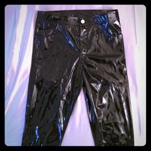 SALE Motel Rocks Petrol Glossy Black Pants