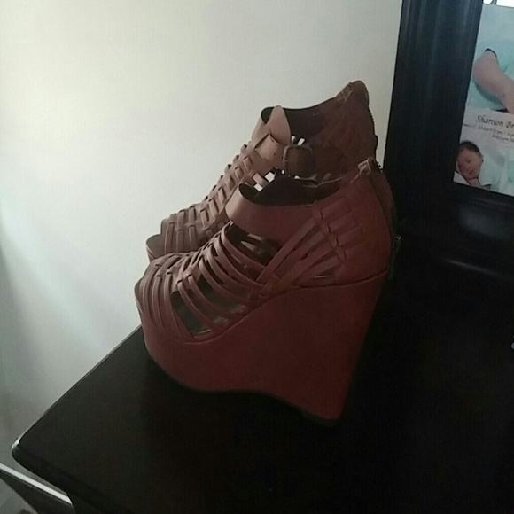 Tan wedge sandal