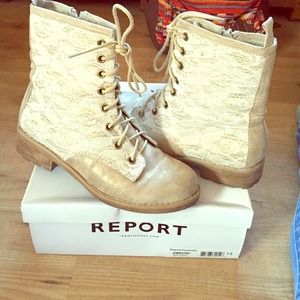Lace and tan combat boots