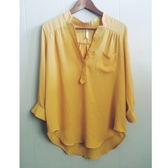 Mustard yellow blouse