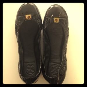 Tory Burch black patent leather flats