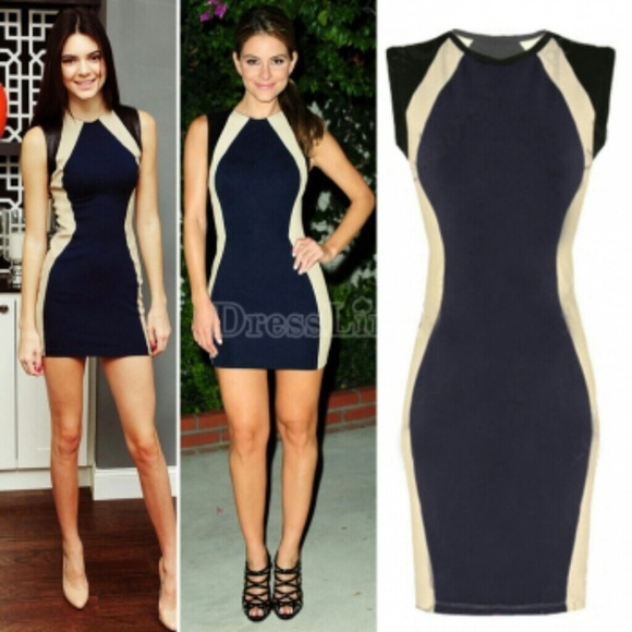 Celeb splicing color dress
