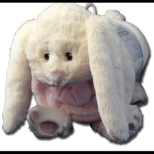 2 piece plush blanket pillow set bunny Rabbit
