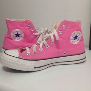 Pink Ankle High Converses