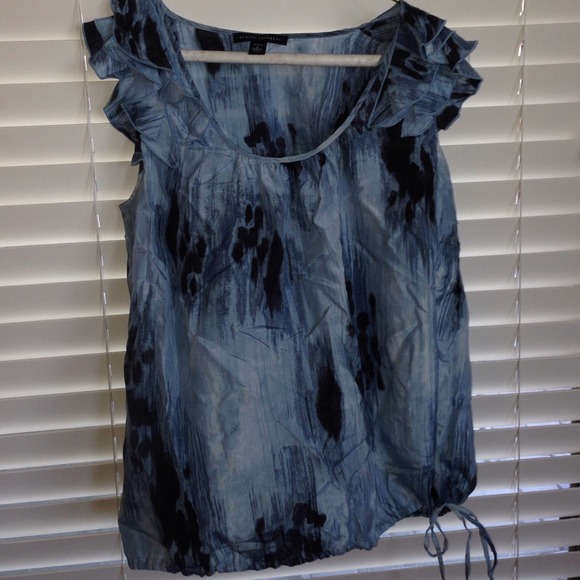 Light blue patterned dressy top