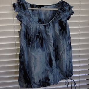 Light blue patterned dressy top