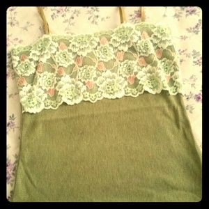 Pre-owned lace cheer tank top