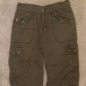 Brown mid thigh shorts