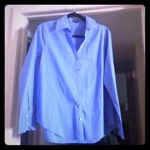 Express blue collared long sleeve