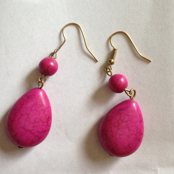 Fuchsia/Gold Earrings