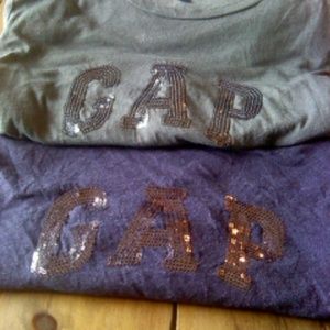 2/GAP Shirts Gray/ Purple both XL  3/4 Sleeves