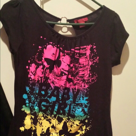 Black and neon "baby girl" top