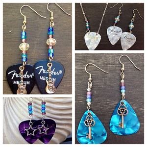 Handmade guitar pick earrings!