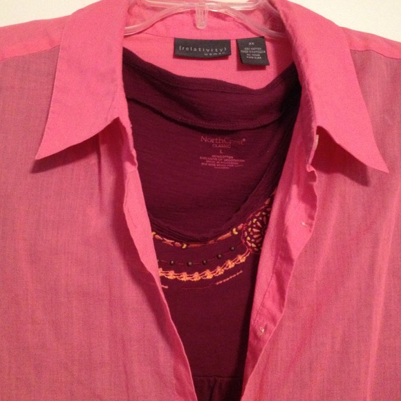 DONATED item Cotton Candy Pink Collared Woven NFS - Picture 2 of 4