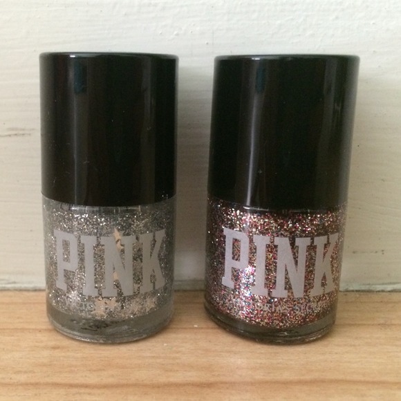 PINK Sparkly Nail Polish Duo
