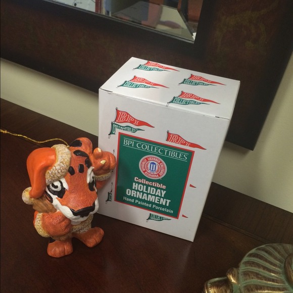 Clemson Tiger Porcelain Christmas Ornament.