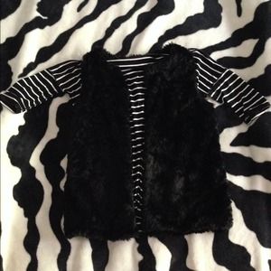 Black faux fur vest