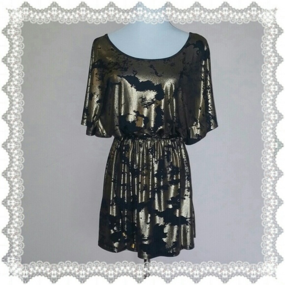 Gold Metallic High-Low Dress