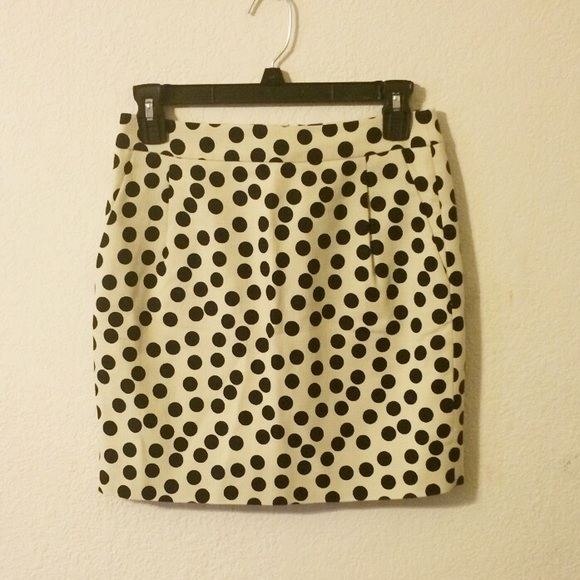 Ivory and Black Polka Dot Skirt