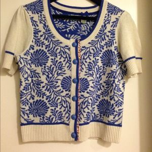 Anthropologie short sleeve cardigan sweater
