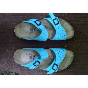 Perforated Double Strap Sandals