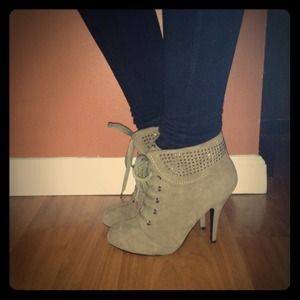 High heeled ankle booties