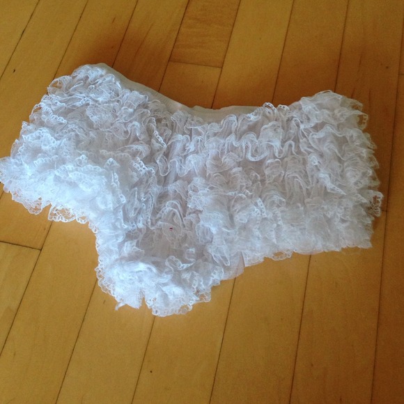COSTUME SHORT SKIRT RUFFLED BOTTOMS SKIRT 0/S - Picture 3 of 4