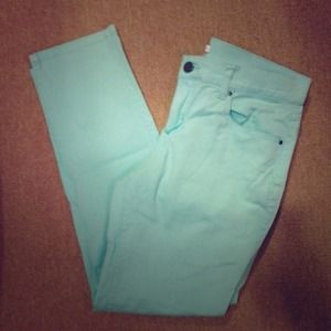New York and Company Blue skinny ankle capris