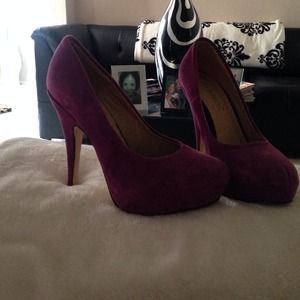 Suede purple heels