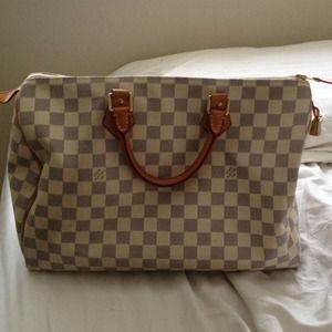 LV white damier speedy 30