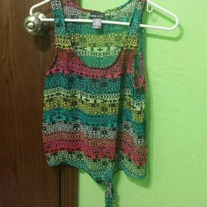 Aztec print long crop top!