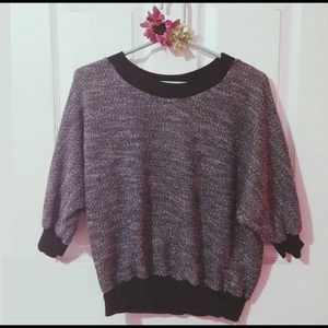 Black, White, and Grey Knit Batwing Sweater