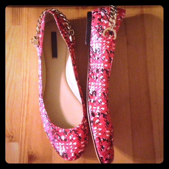 Rachel Zoe "Laura- graphic real snake" flats 8.5