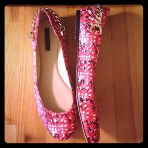 Rachel Zoe "Laura- graphic real snake" flats 8.5