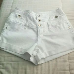 White high waisted shorts