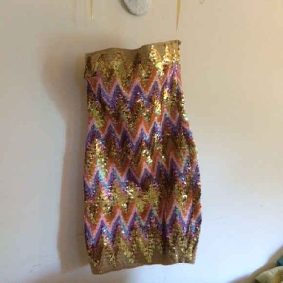 Fab sequin body-con strapless dress